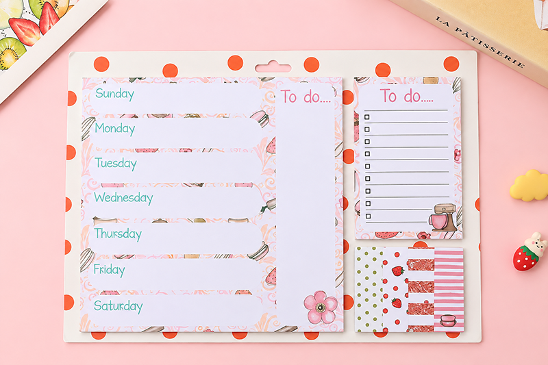 Sticky Note Weekly Planner with To Do List - Polka