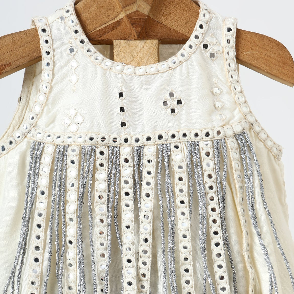 Mirror Embroidered Crop Top & Palazzo Set