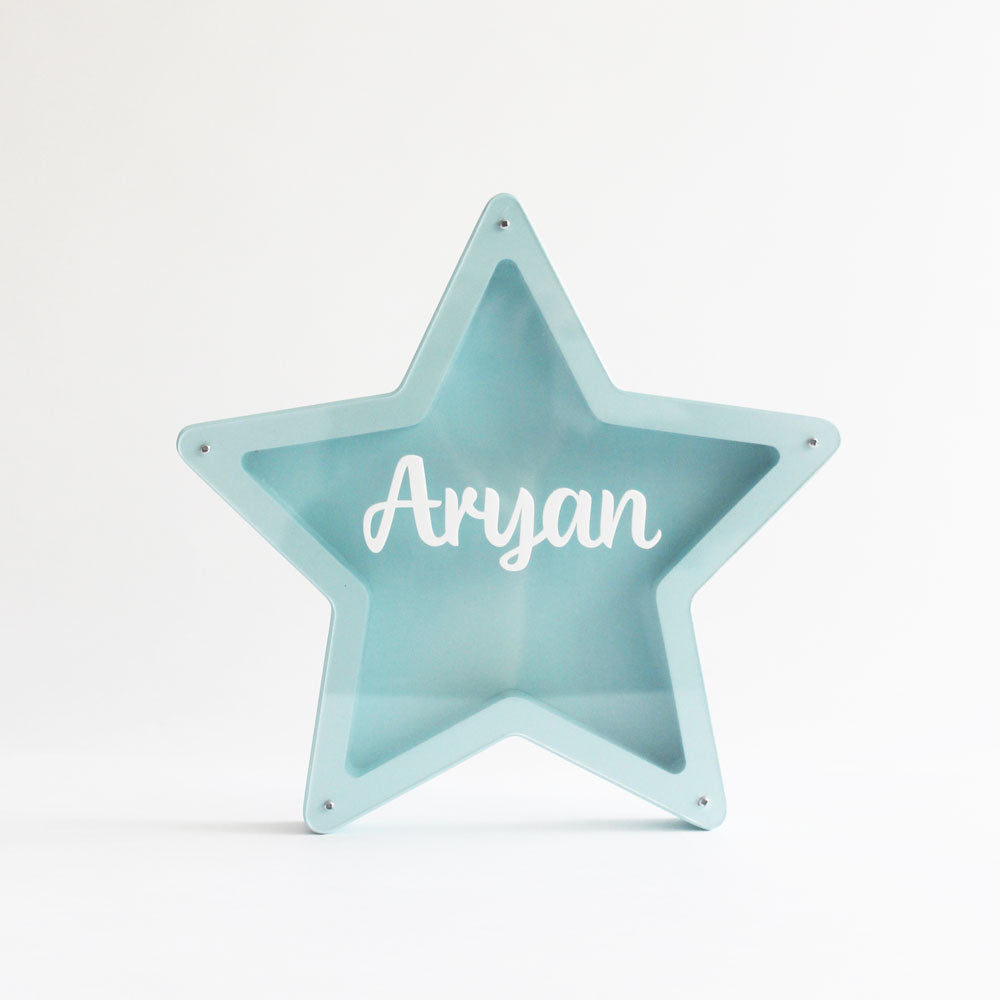Personalized Star Piggy Bank - Blue - image 1