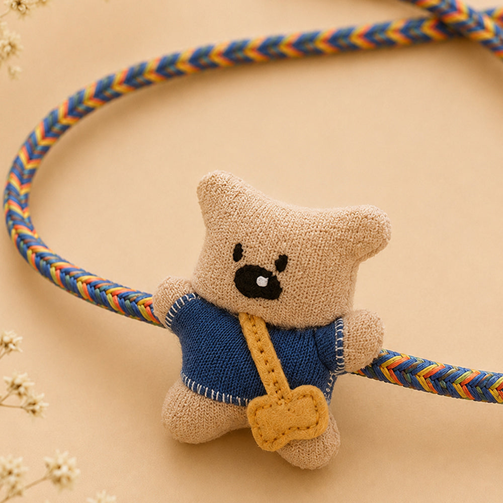Dual-Style Plush Rakhi & Brooch for Kids - Sling Bag Bear image 4