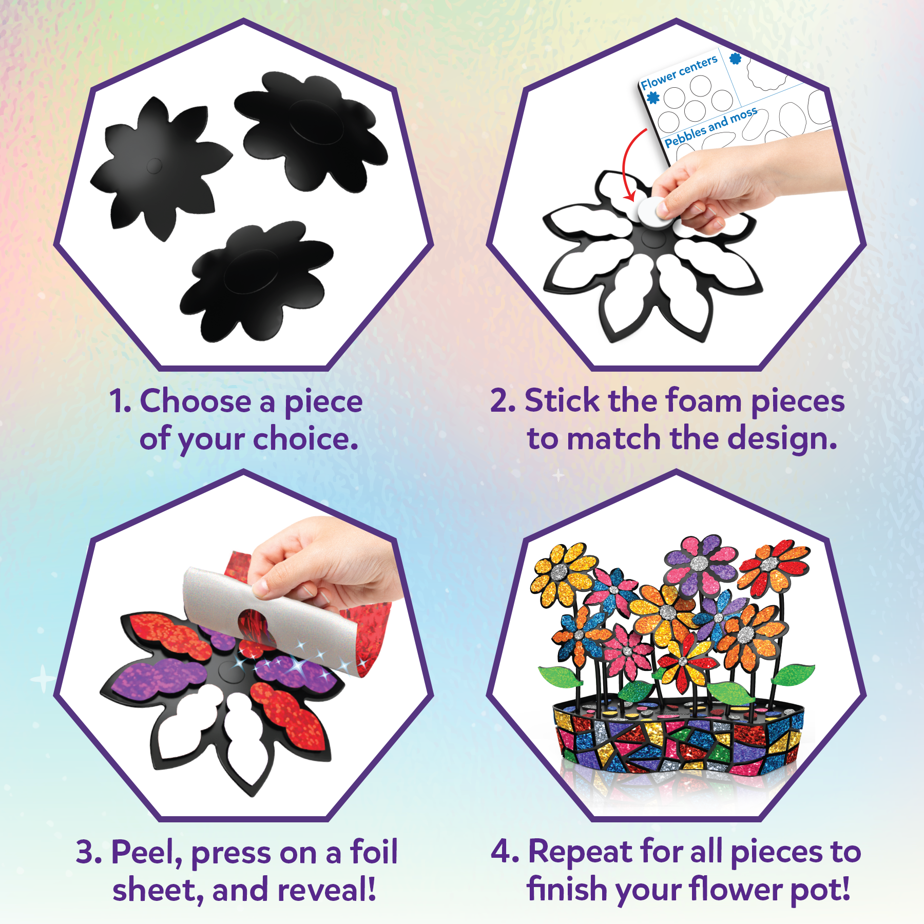 Skillmatics Foil Fun Mosaics – The Flower Pot