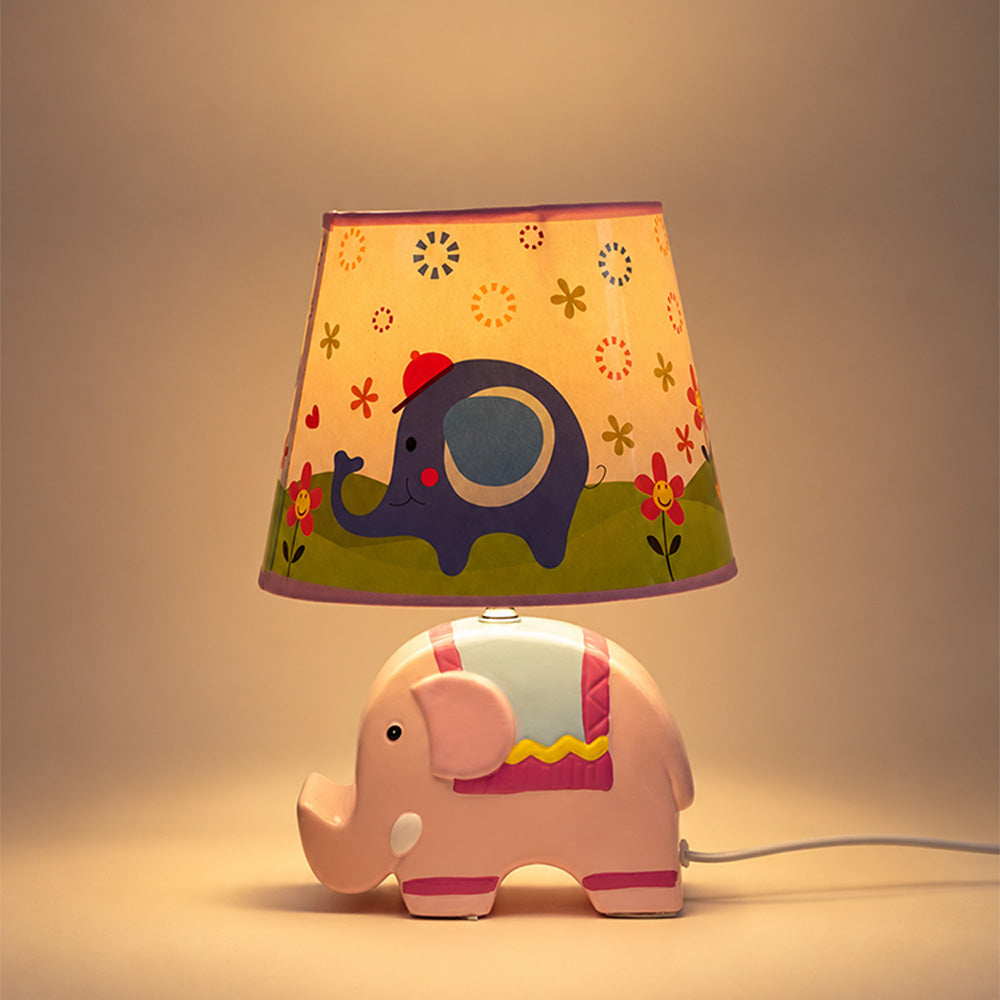 Little Surprise Box, Orange ceramic Dino side Bed Table Lamp, Kids Room Decor