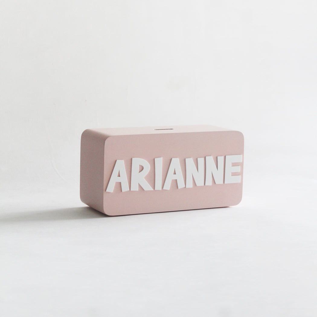 Personalized Rectangle Piggy Bank - Pink - image 2