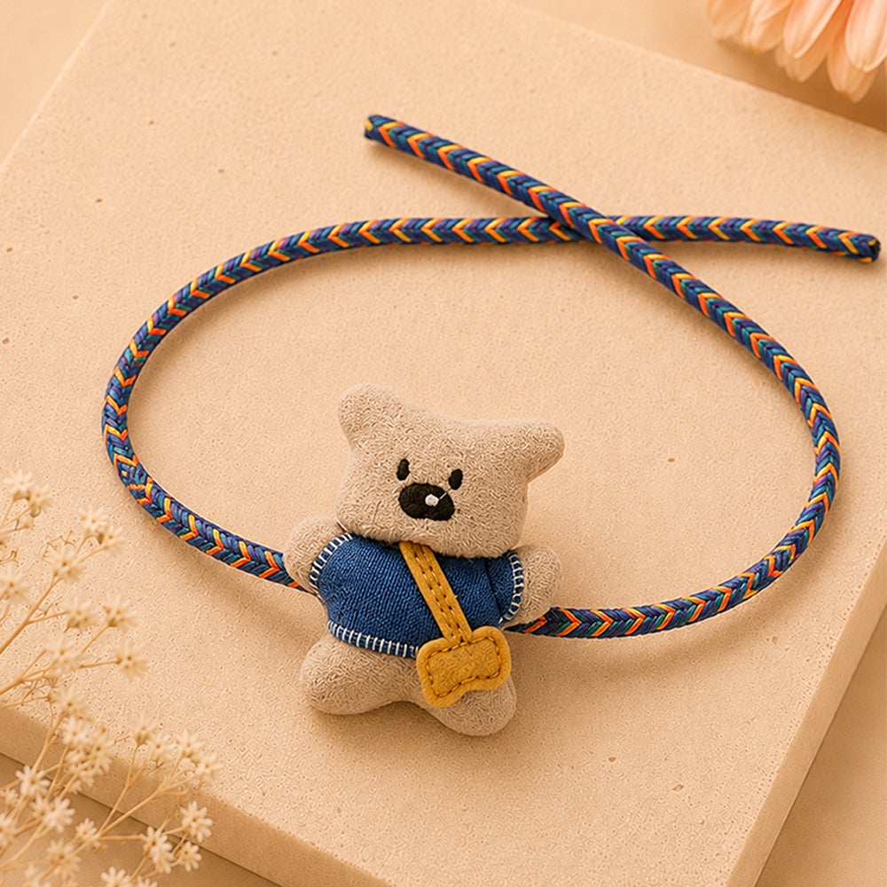 Dual-Style Plush Rakhi & Brooch for Kids - Sling Bag Bear image 2