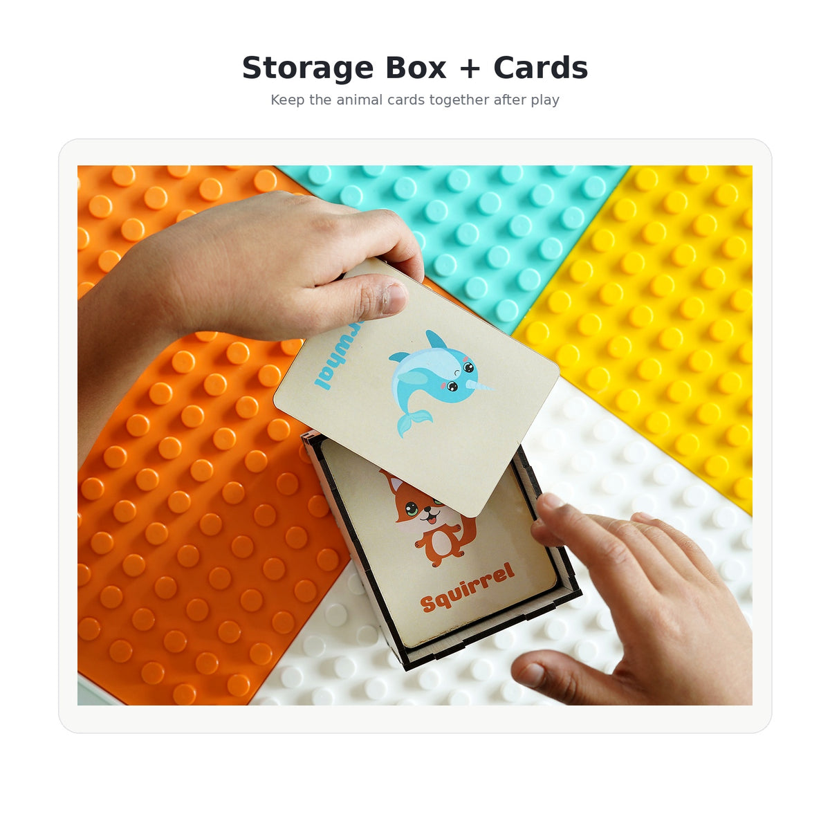 iLearnNGrow Wooden Animal Matching and Memory Card Game with Storage Box