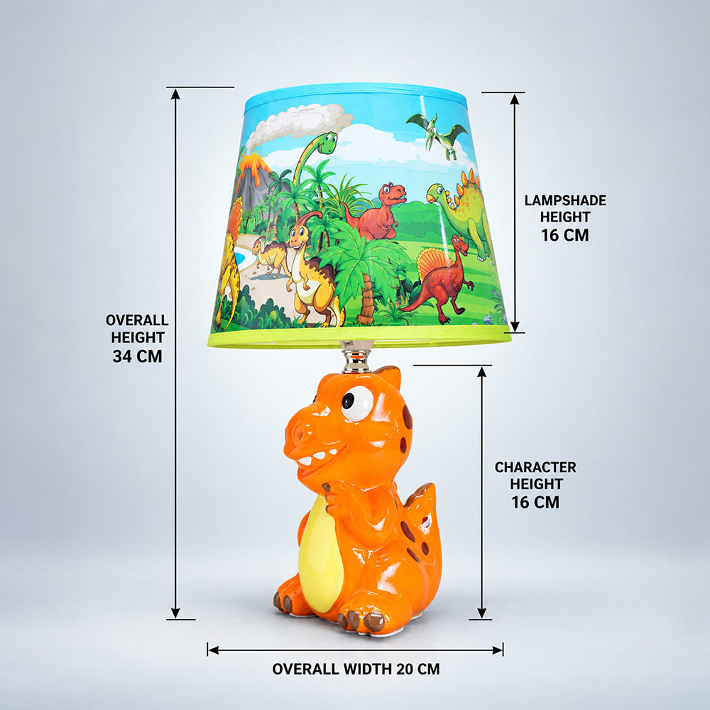 Little Surprise Box, Green ceramic Dino Table side Bed Table Lamp, Kids Room Decor