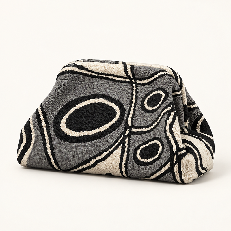 Makuo Pouch - Grey Abstract