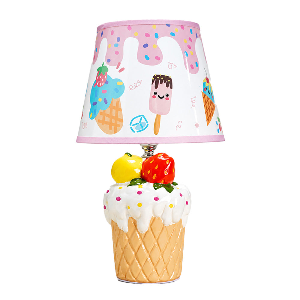 Little Surprise Box, Pink ceramic Ice Cream Table side Bed Table Lamp, Kids Room Decor