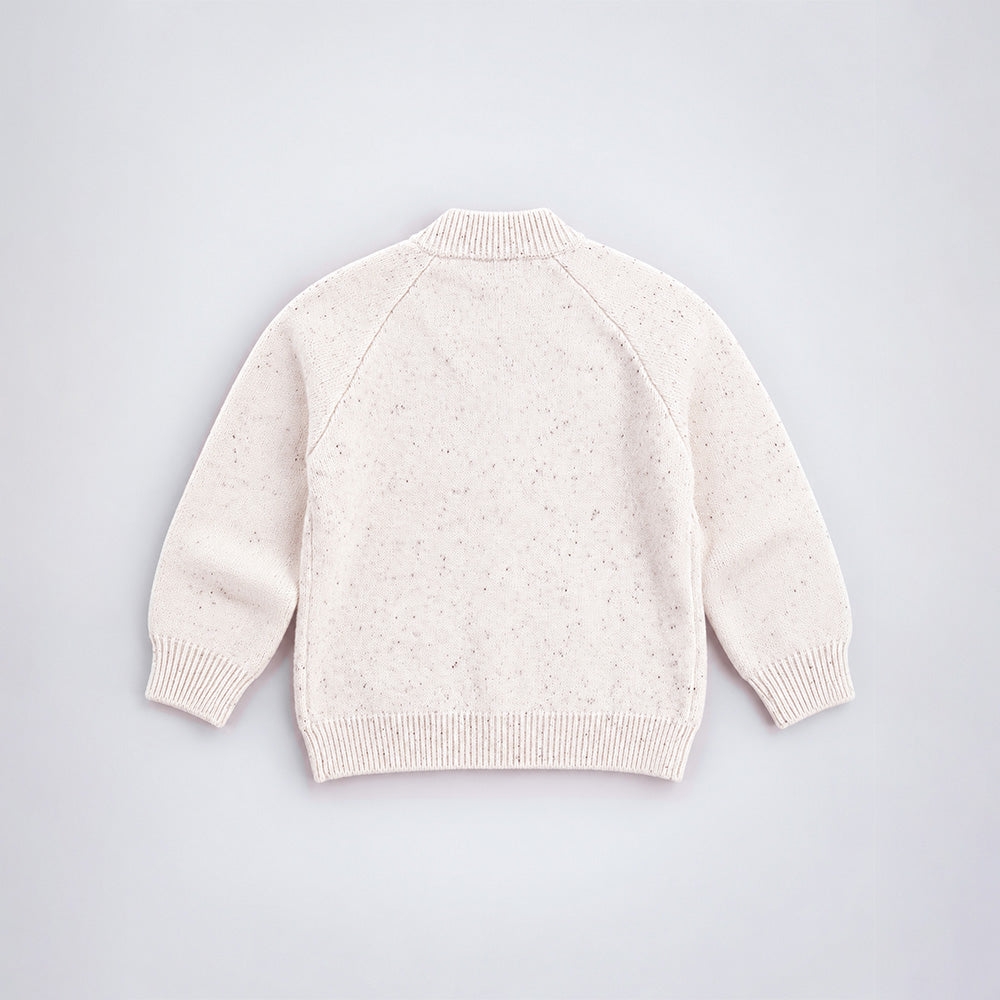 Little Surprise Box, Cream Little Pony Horse Winter Cardigan, Christmas Sweater with Horse Brooch for Kids