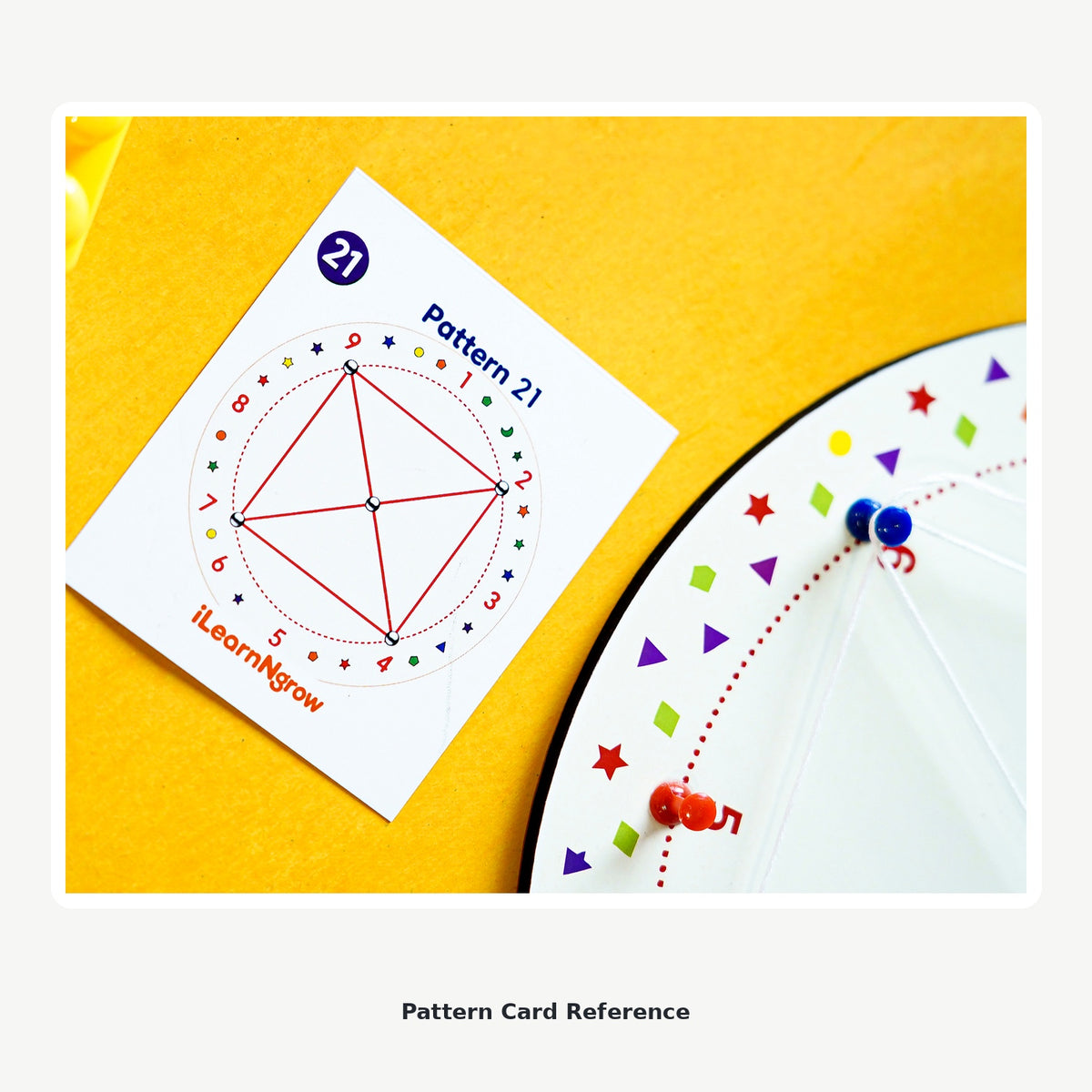 iLearnNGrow Winding Thread Pattern Board with 30 plus pattern cards for Kids Motor Skill Development
