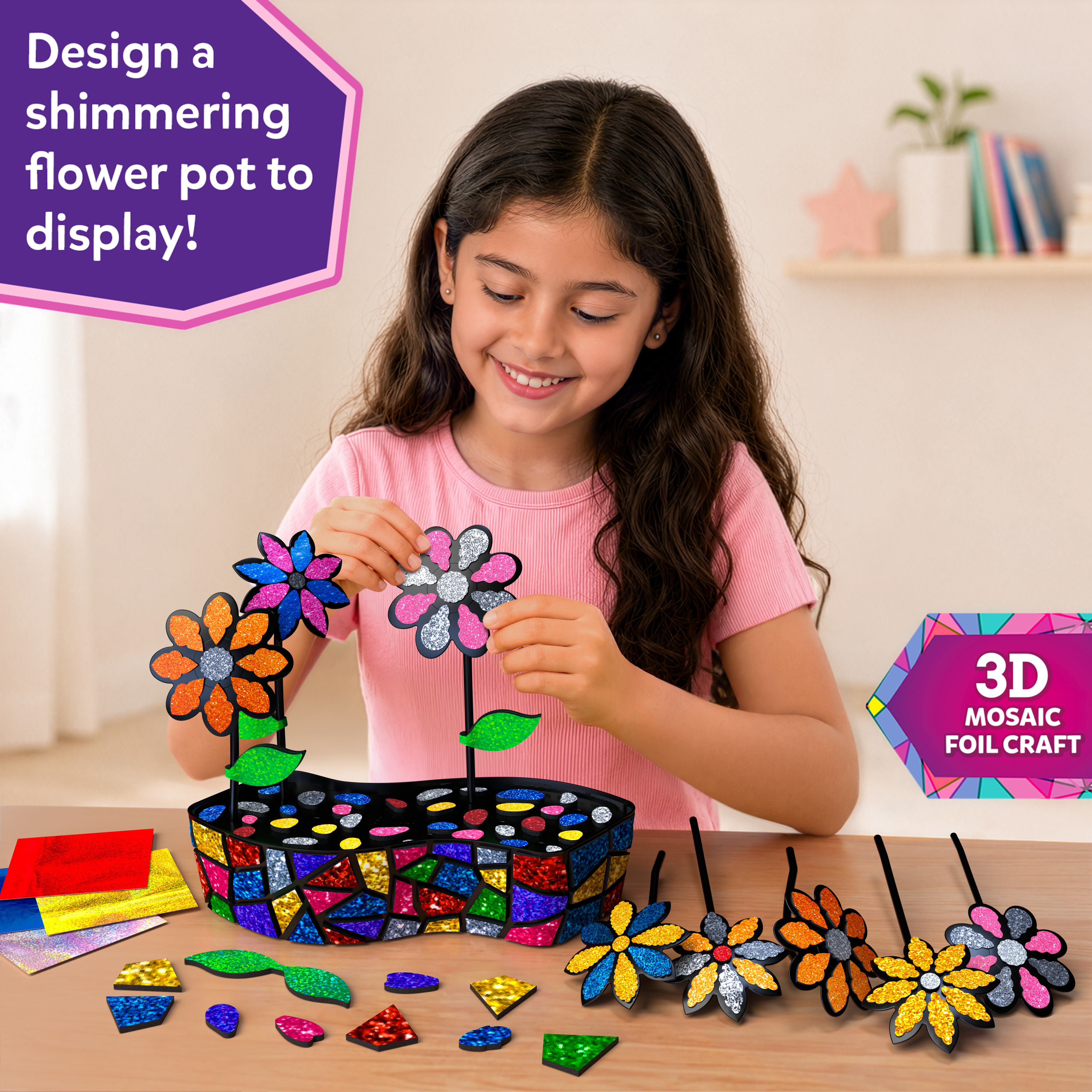 Skillmatics Foil Fun Mosaics – The Flower Pot