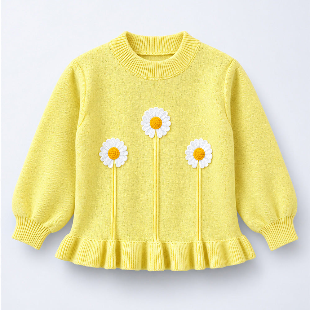 Little Surprise Box Daisy Peplum Knitted Winter Cardigan for Girls