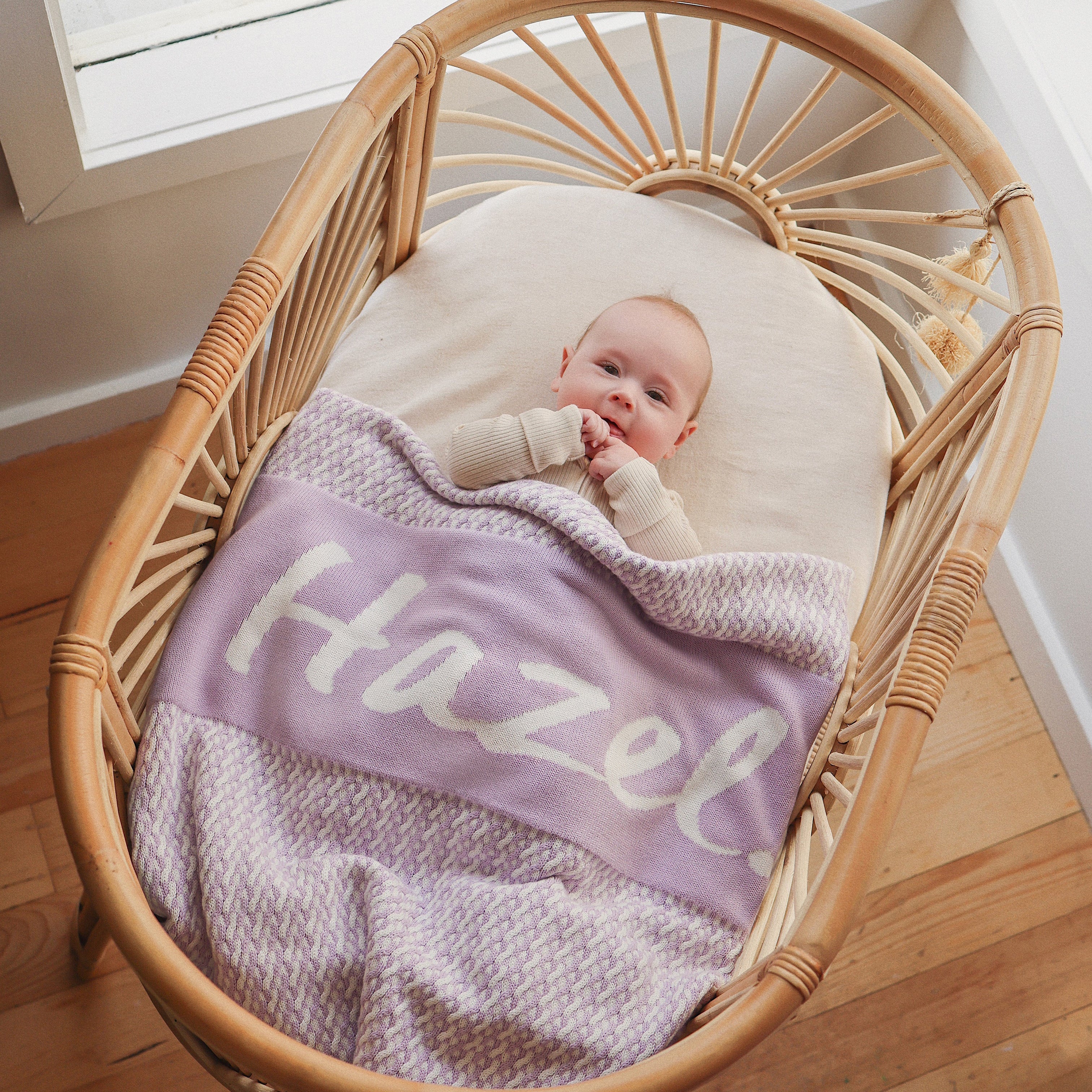 Personalised Name Blanket Collection - Namely Co - Herringbone - Mauve