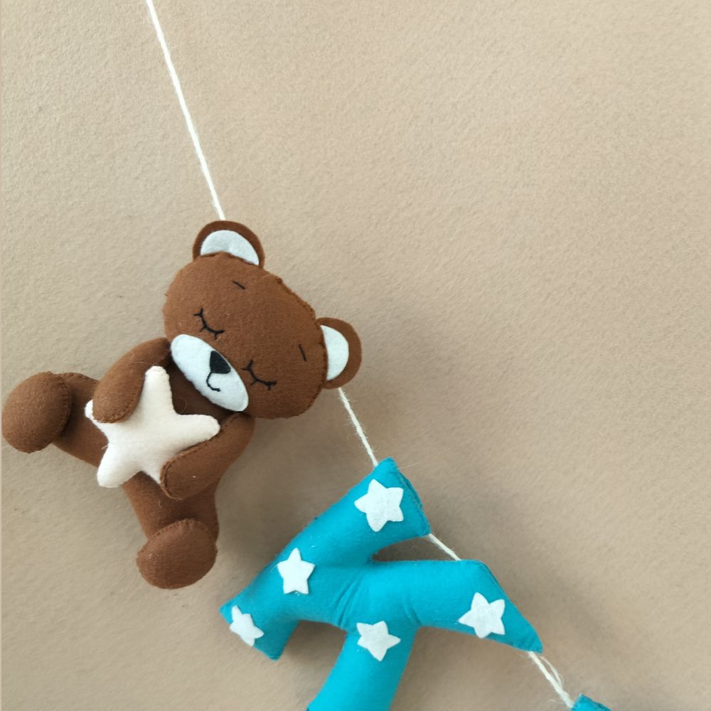 Junior Dreamy Teddy Personalised Star Bunting