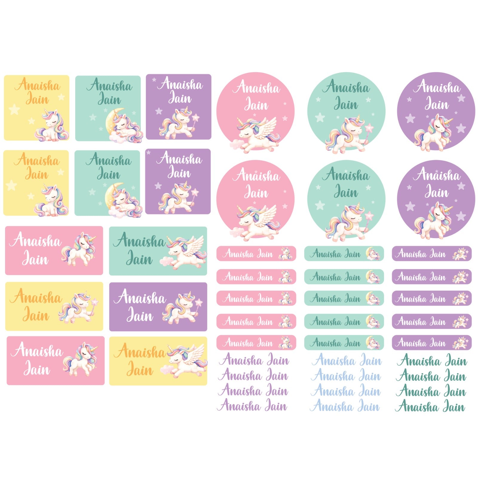 Waterproof UV Name Stickers- Set Of 45