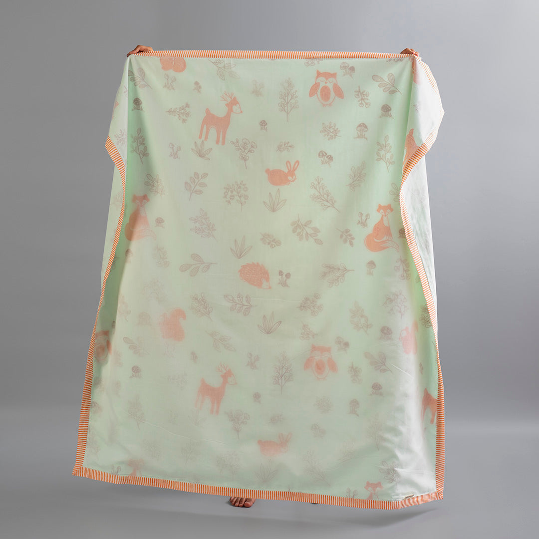 Gudgoodie Kids Cotton Muslin Dohar - Ultrasoft & Breathable - Enchanted Forest