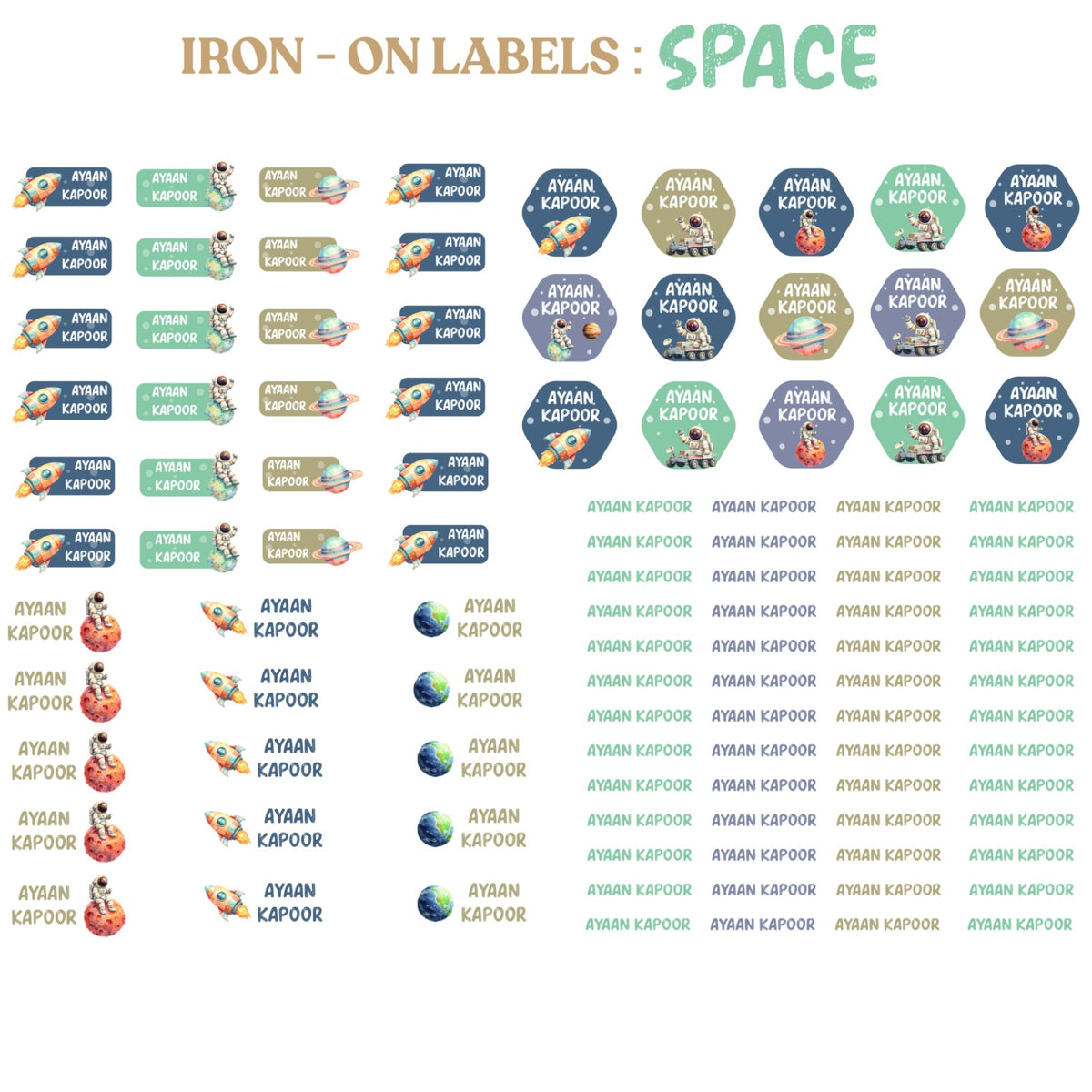 Personalised Iron-On Labels – Set of 93