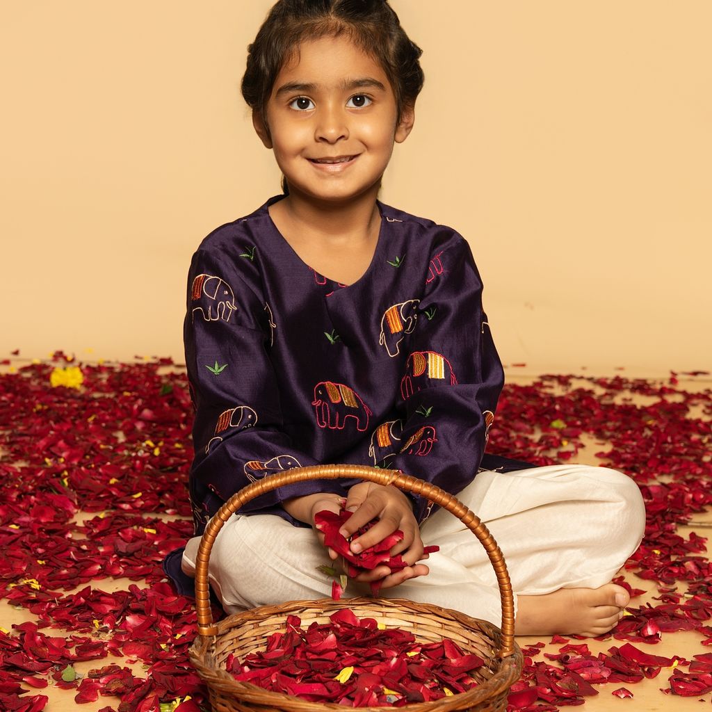 Chanderi Salwar Kurta Set | Embroidered