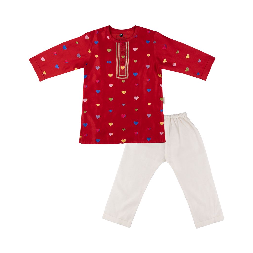 Chanderi Kurta Pyjama Set | Embroidered