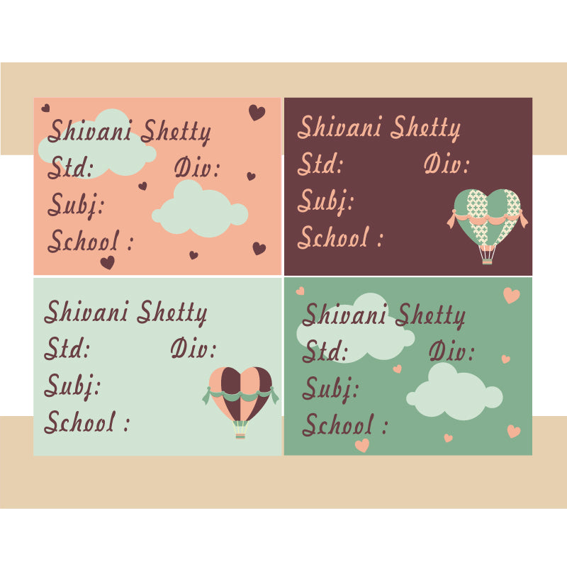 Personalised School Book Labels - Pack of 36