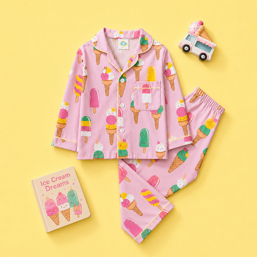 Ice Cream print pure cotton night suit for kids