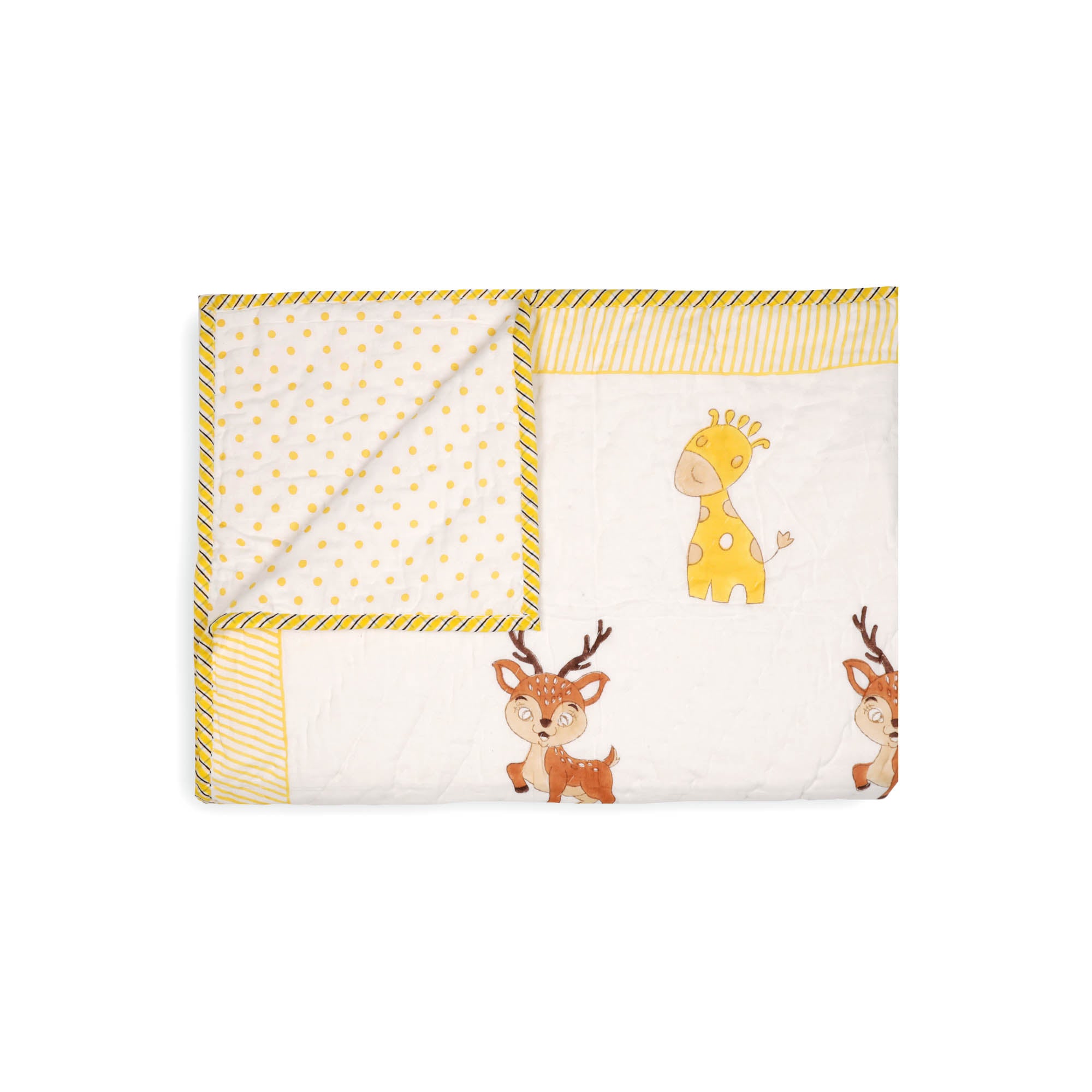 Kicks & Crawl - Friendly Animals Quilted Thick Blanket