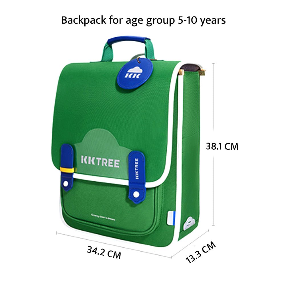Jade Green Rectangle style Backpack for Kids, Large - Little Surprise BoxJade Green Rectangle style Backpack for Kids, Large