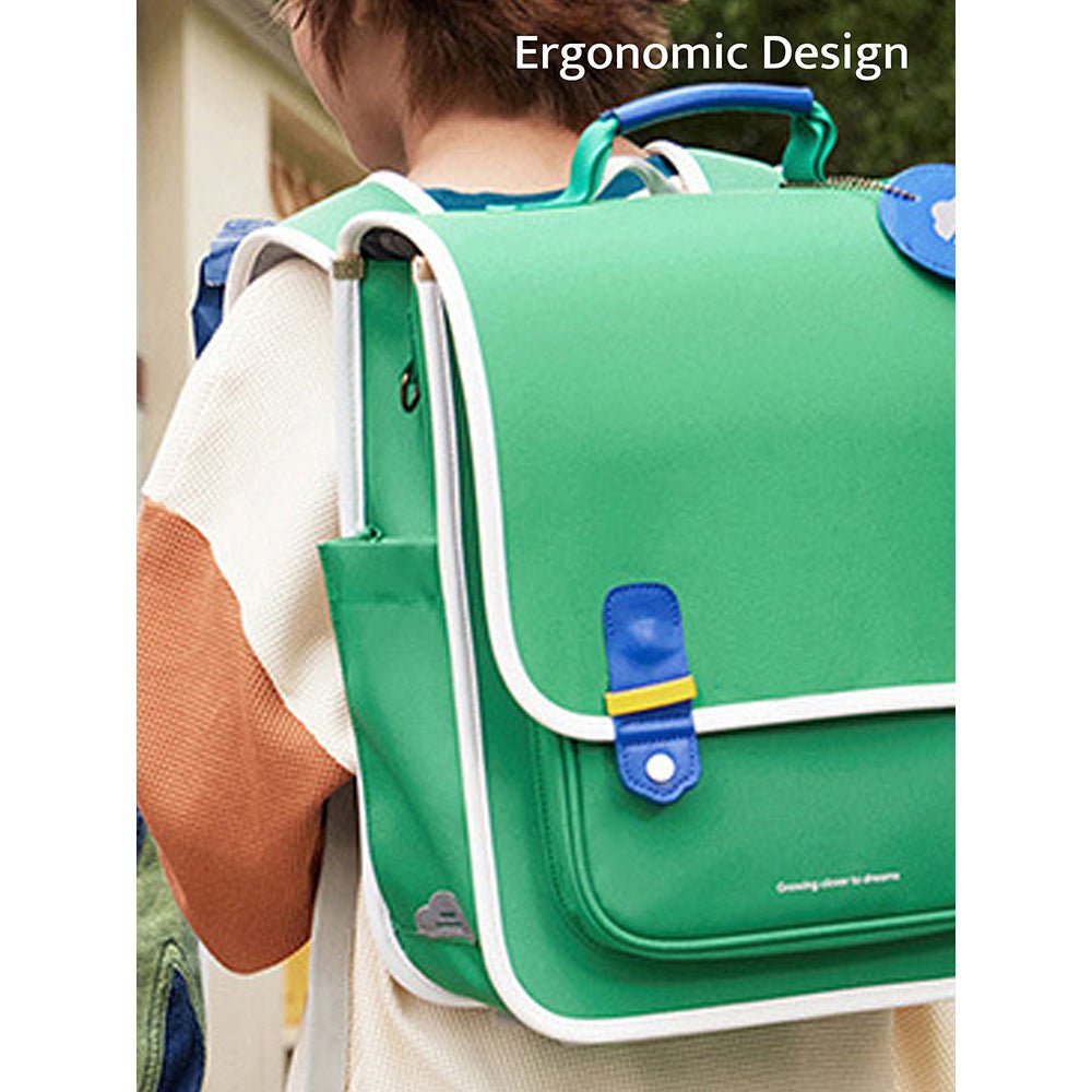 Jade Green Rectangle style Backpack for Kids, Large - Little Surprise BoxJade Green Rectangle style Backpack for Kids, Large