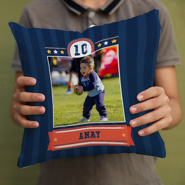 Personalised Photo Cushions - Jersey Number Detail