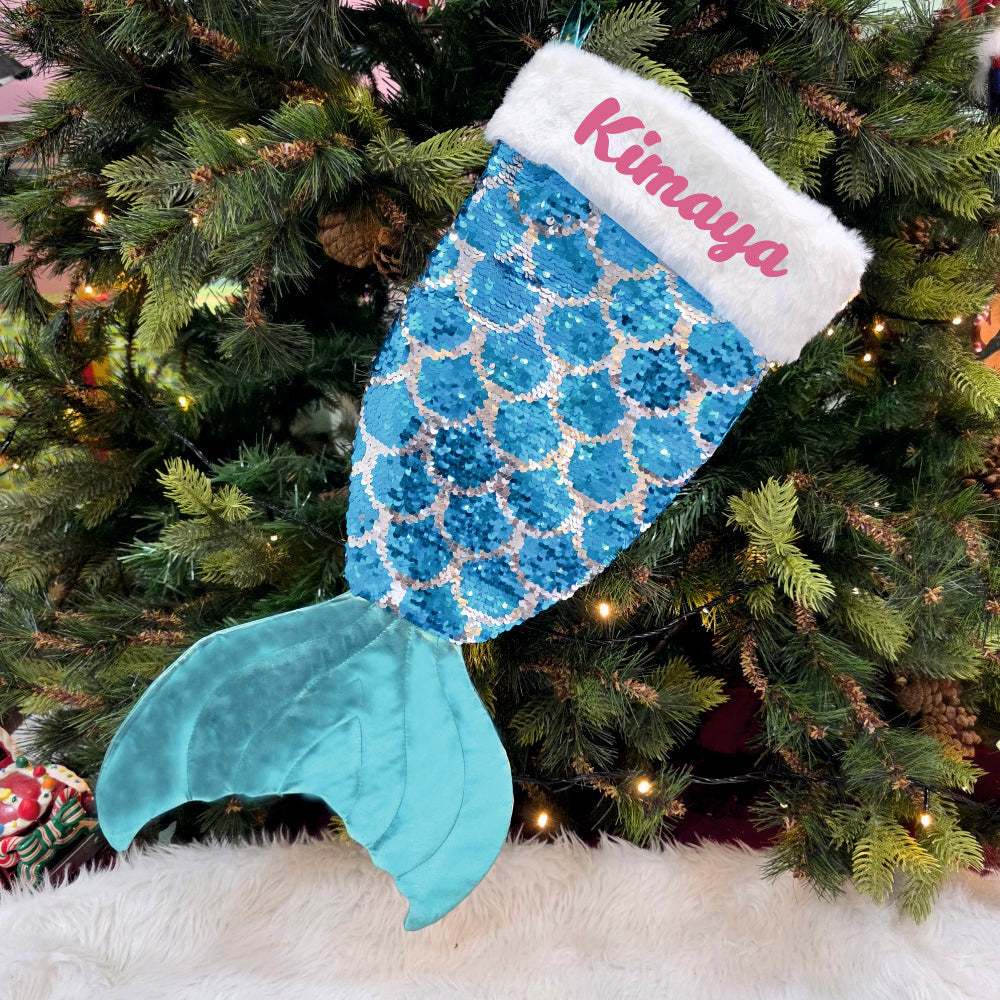Personalised Magical Mermaid Stockings- Aqua