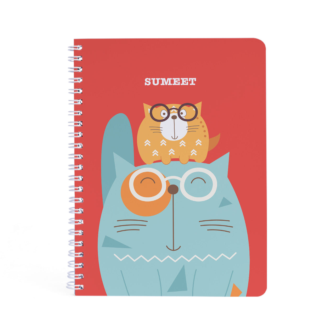 Personalised Spiral Notebook - Kitty Cat
