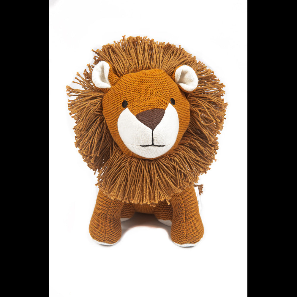 Leo the Lion | Knitted Cotton Animal Plush Toy for Kids