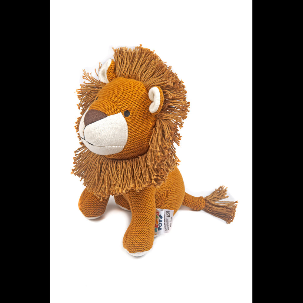 Leo the Lion | Knitted Cotton Animal Plush Toy for Kids