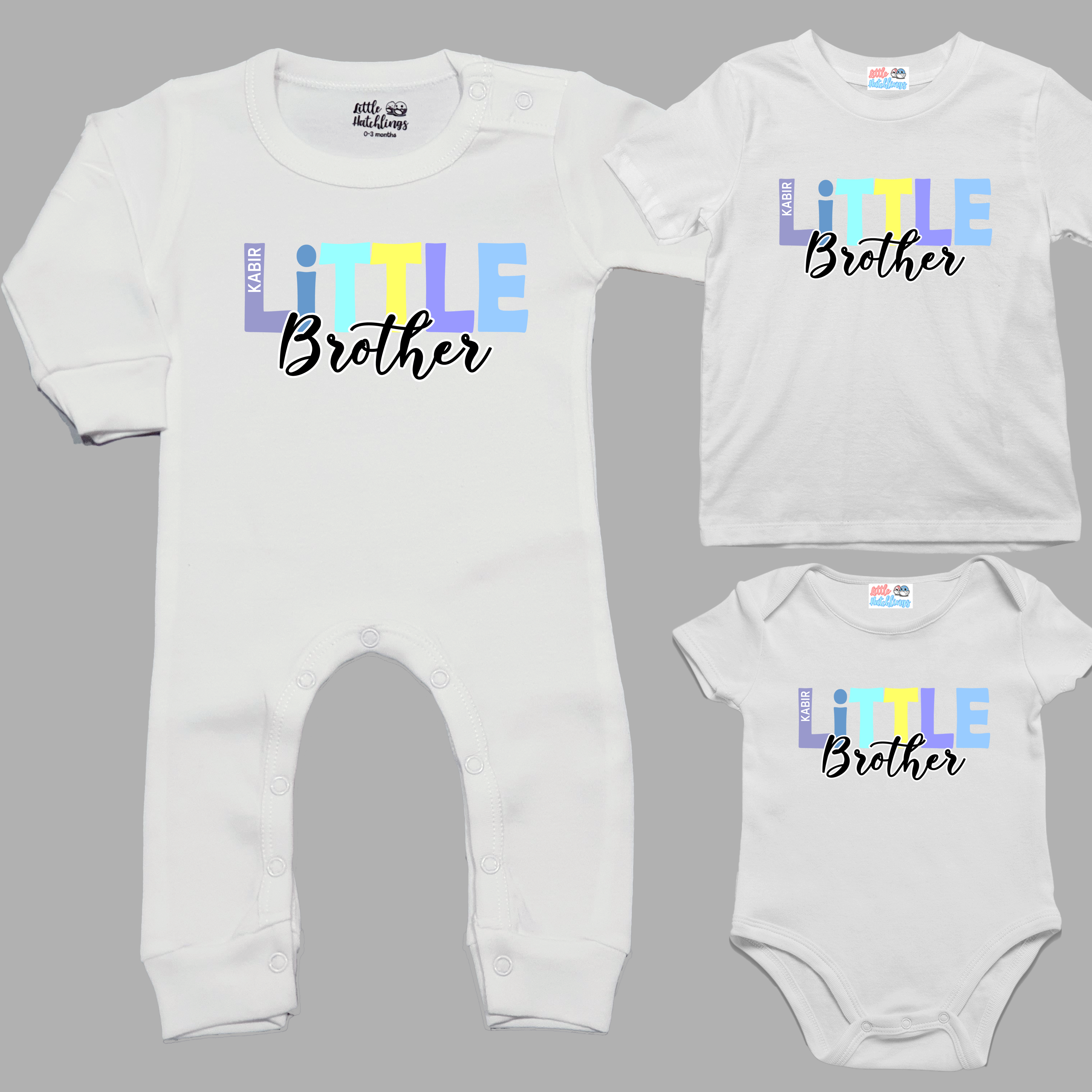 Big & Little Sibling Multicolour Personalised Rakhi Outfit - White