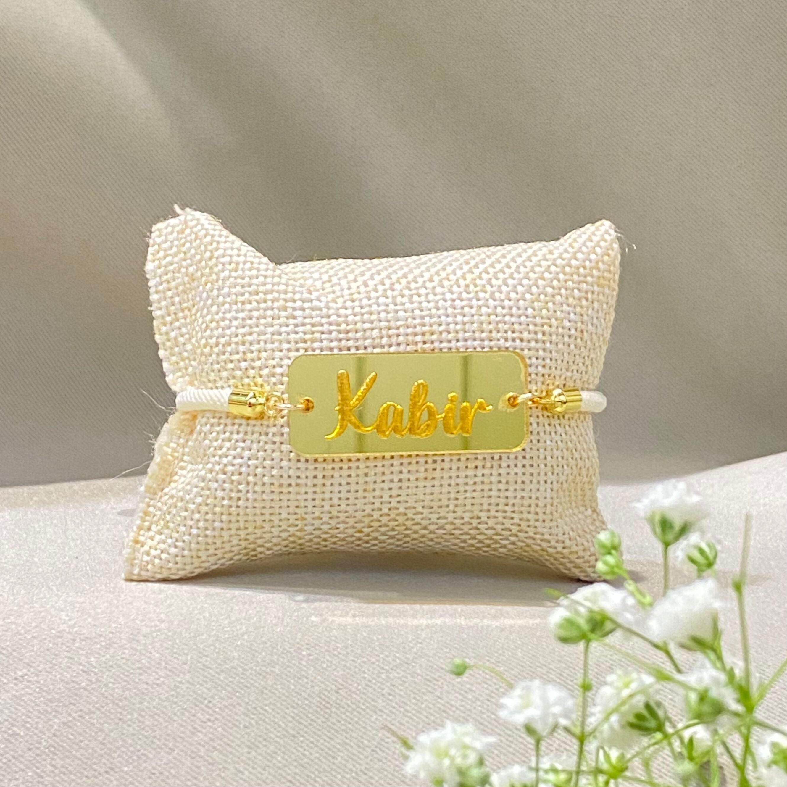 Personalized Gold Acrylic Name Rakhi