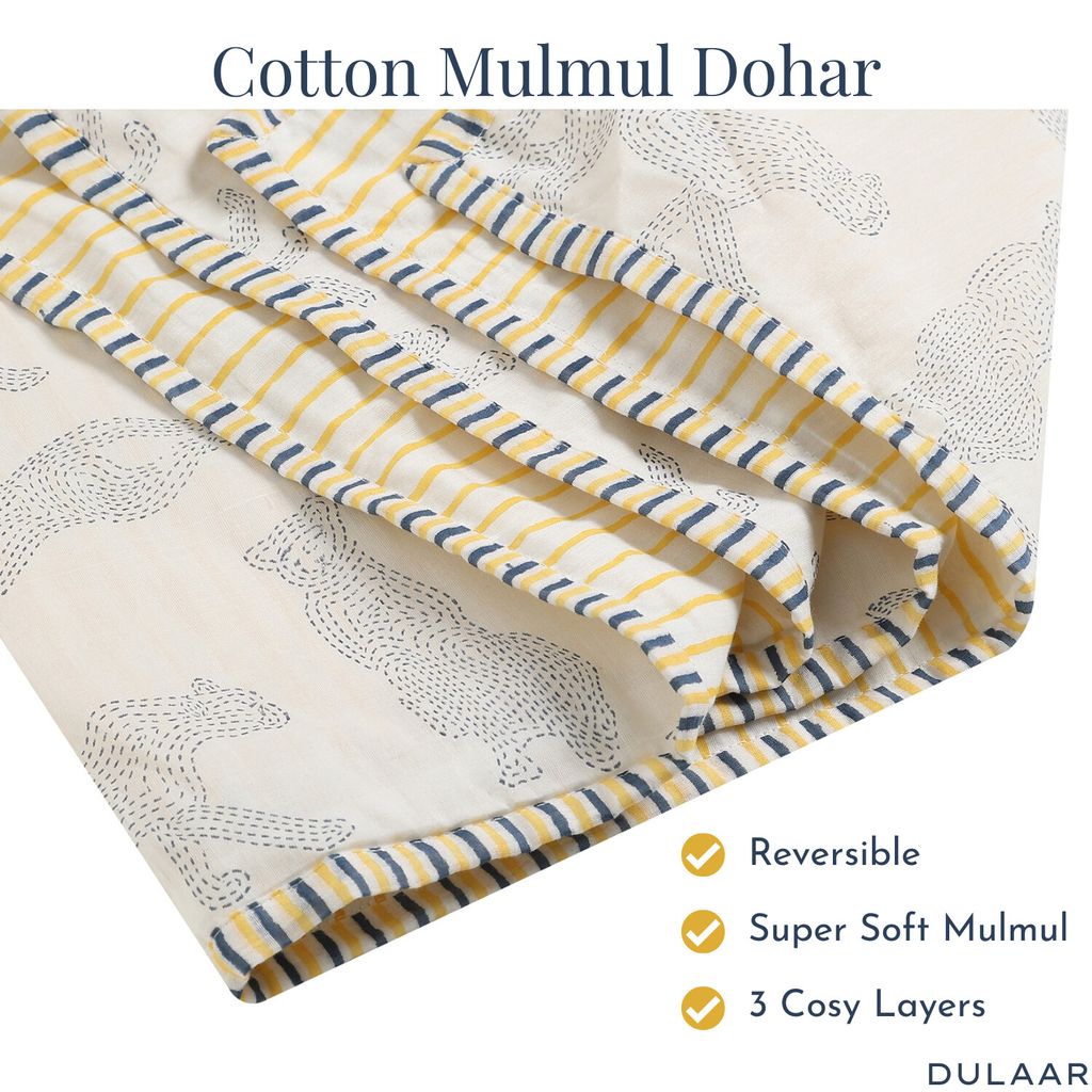 Mulmul Muslin Dohar | Hand-Block Printed