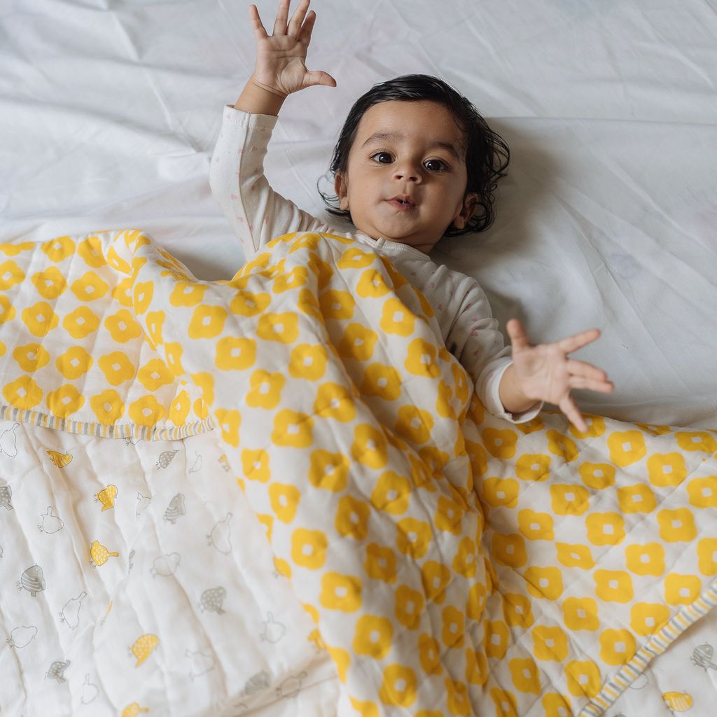 Reversible Mulmul Quilt | Hand-Block Printed