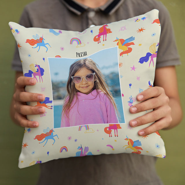 Personalised Photo Cushions - Magical Unicorn