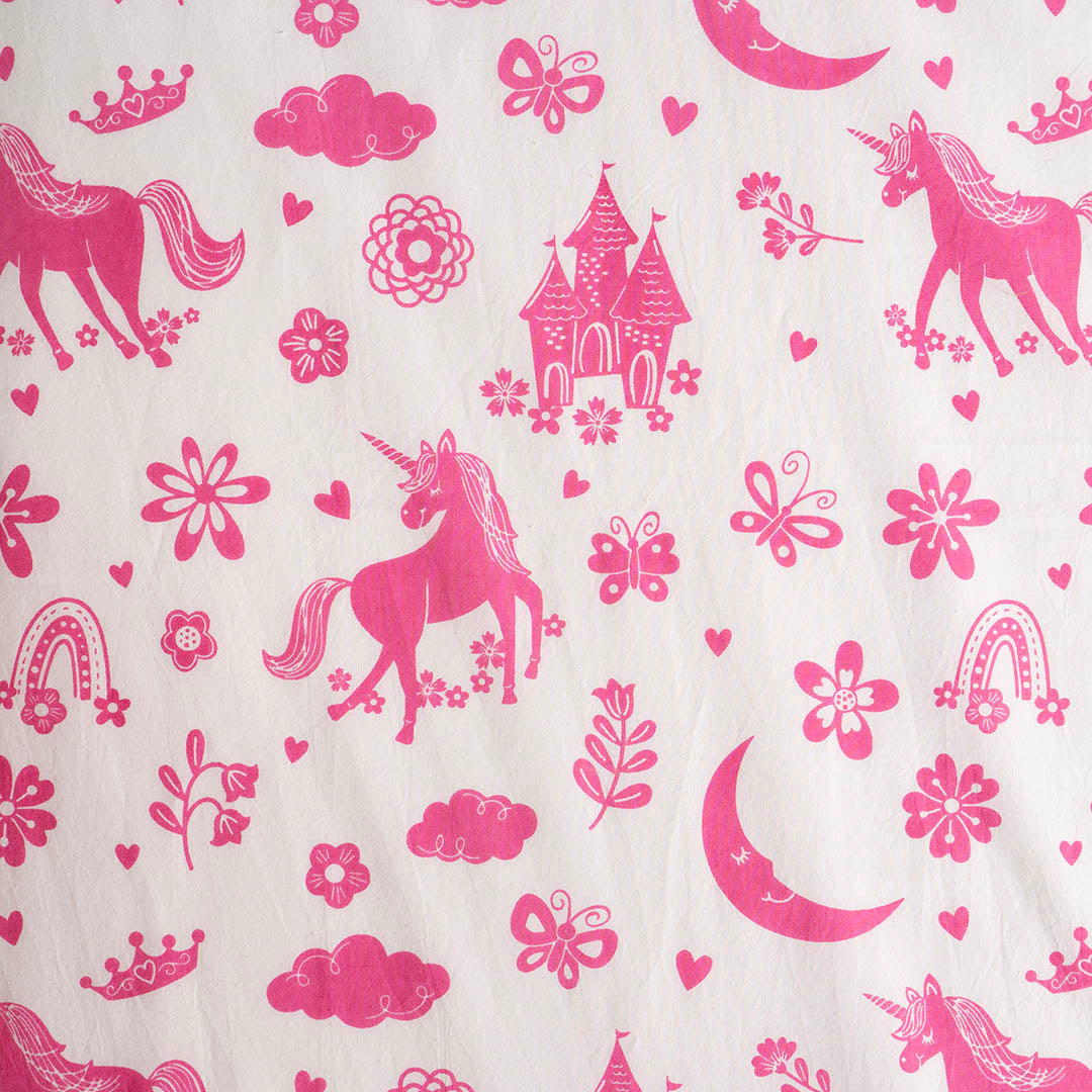 Gudgoodie Flat Crib Bedsheet - 100% Cotton Percale -  Magical Unicorns