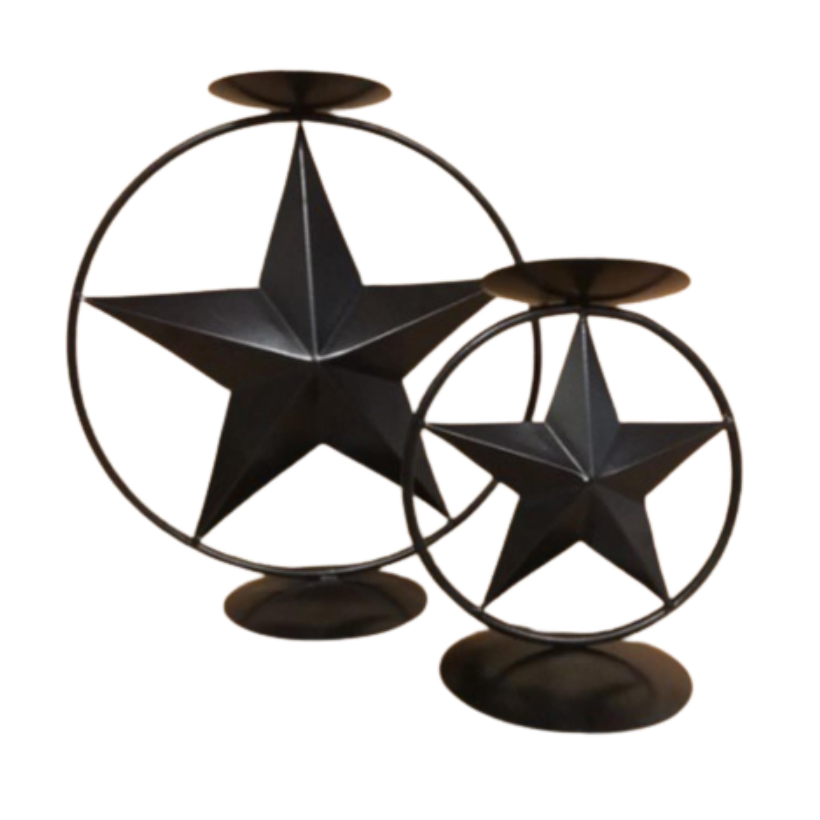 Nordic Christmas Decorations CLARA Pair Of Star Shaped Iron Candle Stands