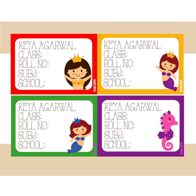 Personalised School Book Labels - Pack of 36