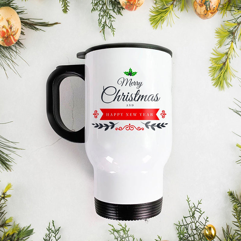 Steel Travel Mug -  Merry Christmas