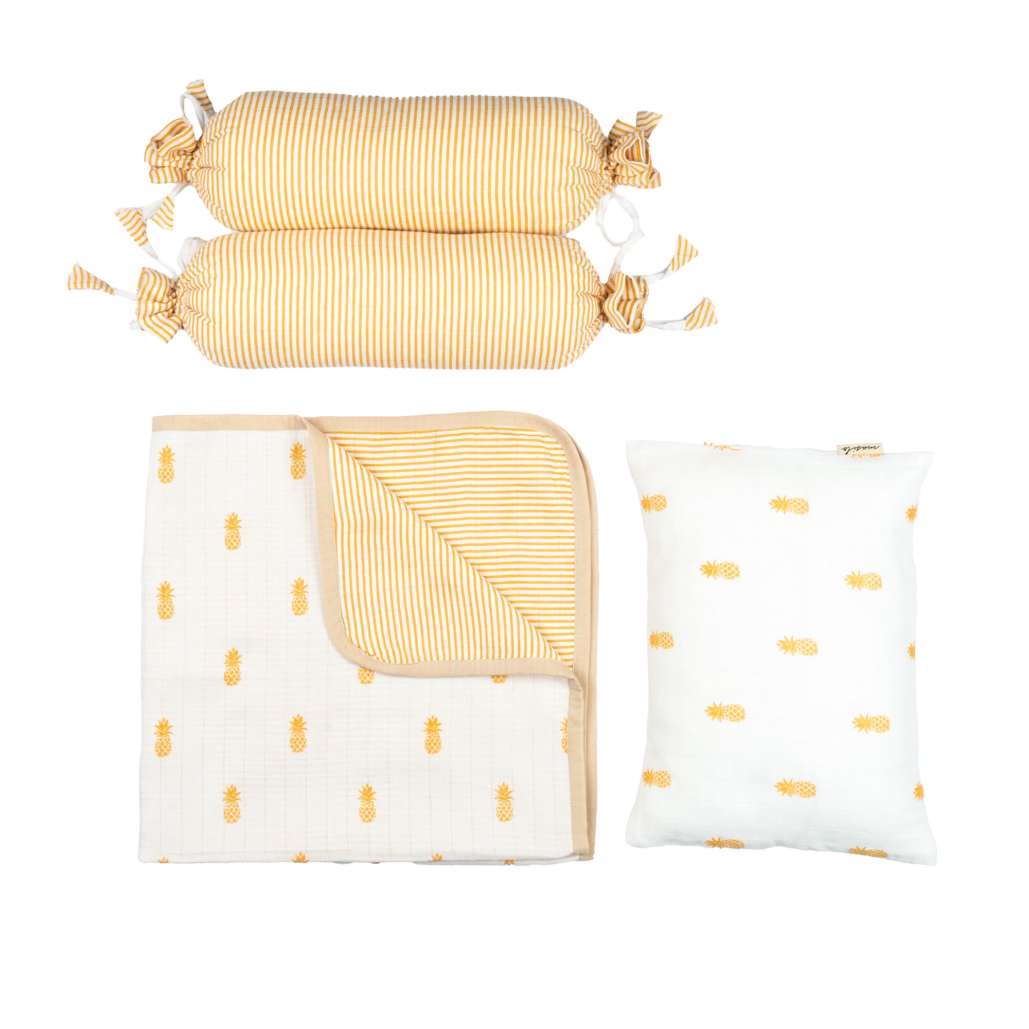 Pineapple print baby pillow for newborn bedding
