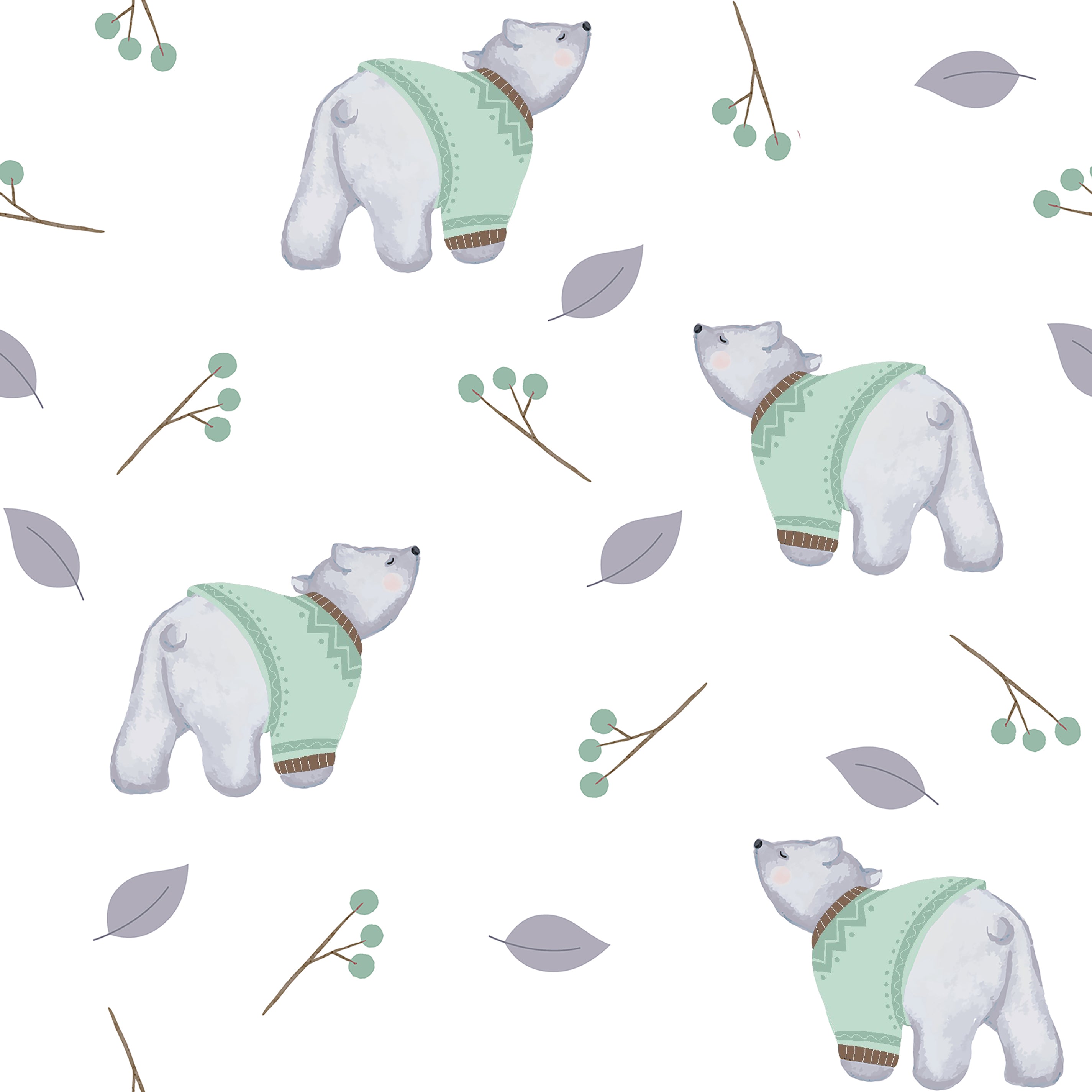 Tiny Snooze- Organic Nightsuit- Polar Bear