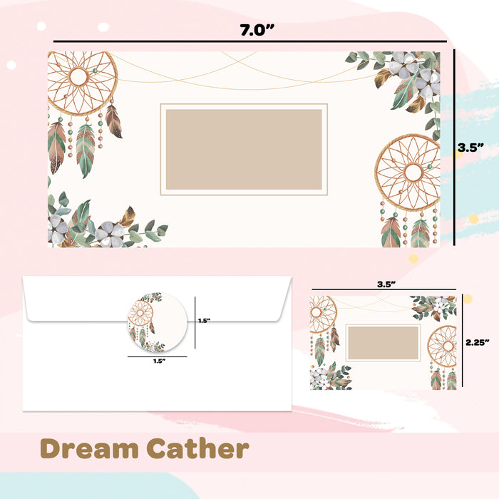 Personalised Gift Envelopes, Cards & Stickers Combo - Dream Catcher, Set Of 130