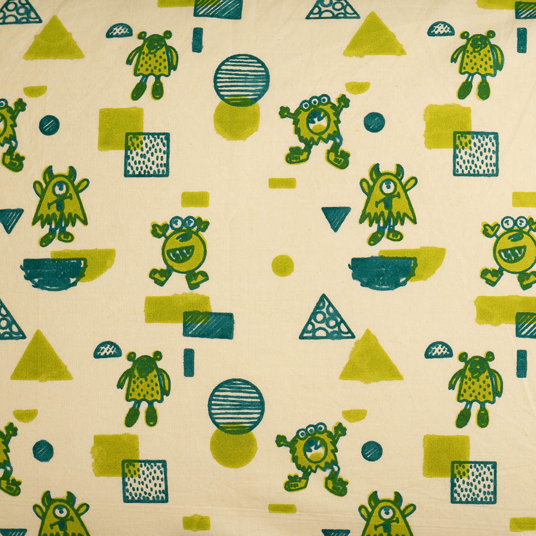 Gudgoodie Flat Crib Bedsheet - 100% Cotton Percale - Mischievous Monsters