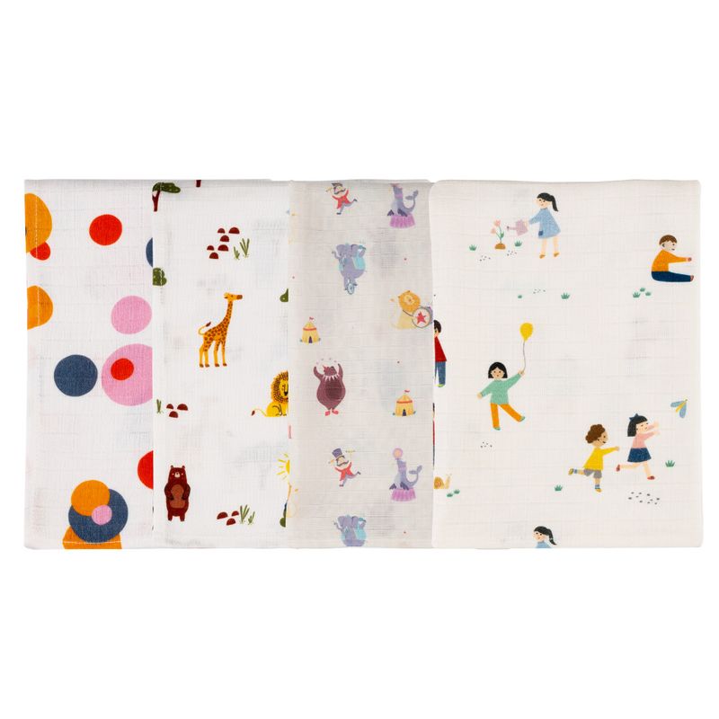 Organic Muslin Burp Cloth-Pack of 4
