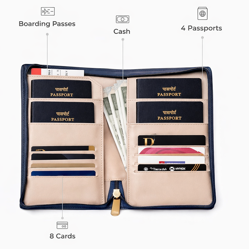 Family Travel Organizer- for 4 passports