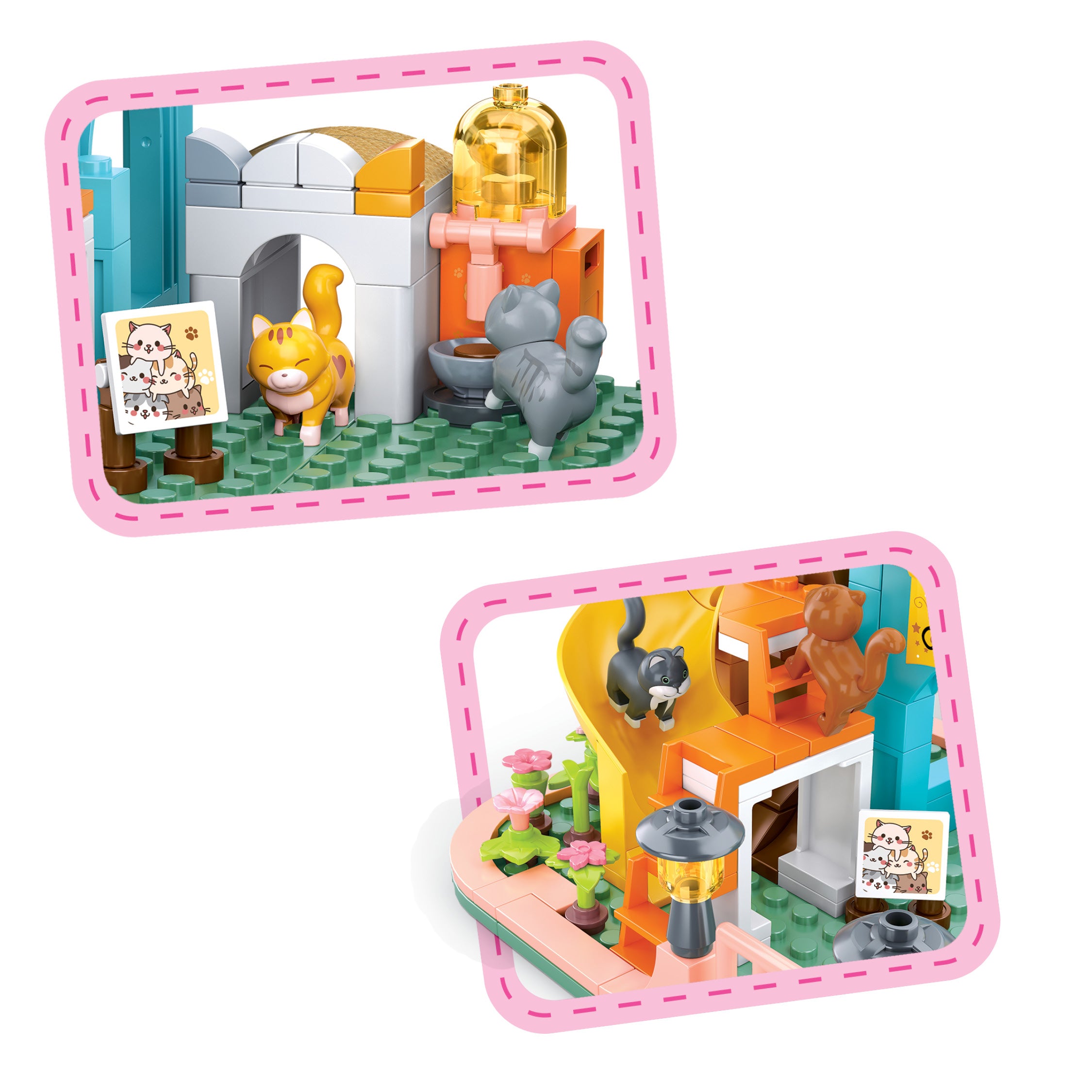 SLUBAN® Girls Dream-Cat House 521 pcs (M38-B1089) Building Blocks Kit For Girls Aged 6 Years And Above Creative Construction  Set Educational STEM Toy