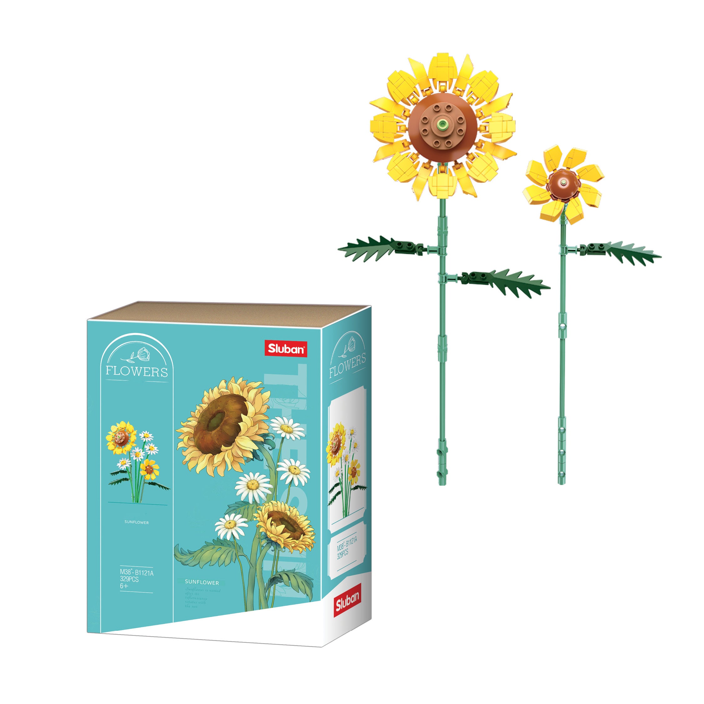 SLUBAN® Sunflower– 325 pcs (M38-B1121A) Building Blocks Kit For Boys And  Girls Aged 6 Years And Above Creative Construction Set Educational STEM Toy, Ideal for Gifting Birthday Gift Return Gift, Blocks compatible with other leading brands, BIS certified.